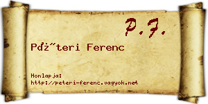 Péteri Ferenc névjegykártya