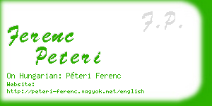 ferenc peteri business card